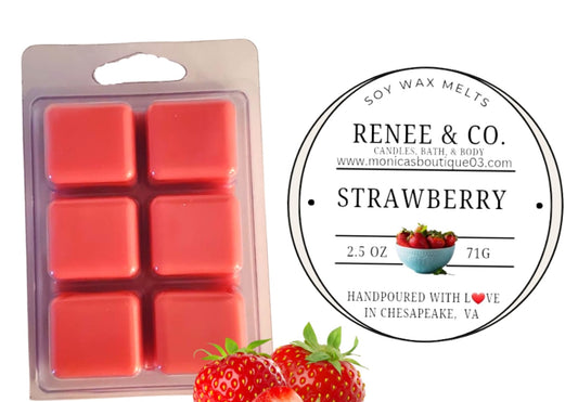 Strawberry 6 count wax melt in clamshell