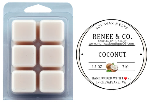 Coconut 6 count wax melt in clamshell