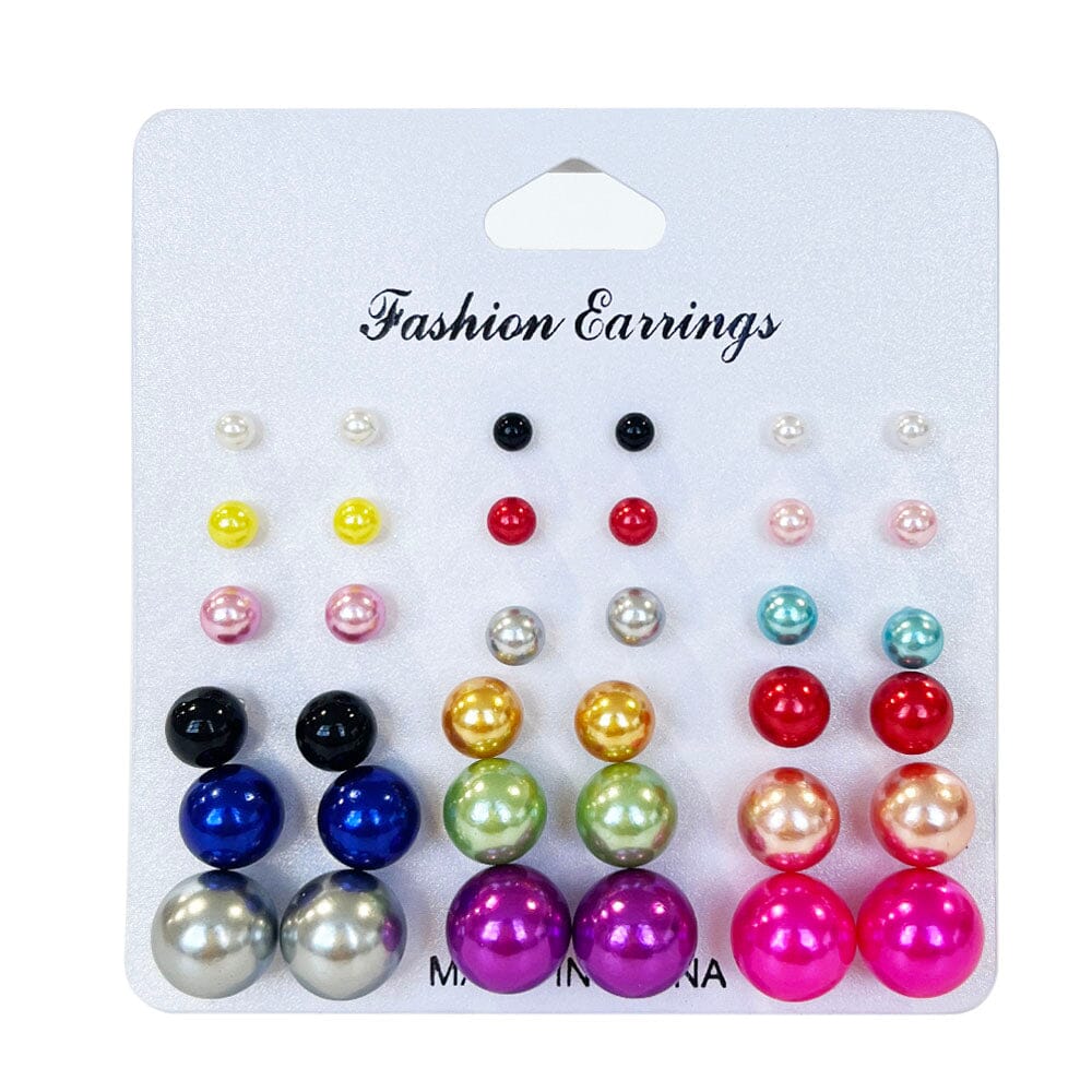 Colorful Pearl Multi Earrings (12 units)