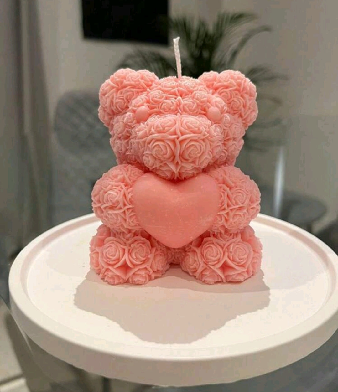 Rose Heart Bear Candles (Set of 3)