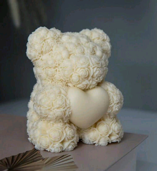 Wedding Favor Rose Heart Bear Candle (Set of 50)