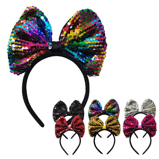 Sequin Large Bow Headband ( 12 units)